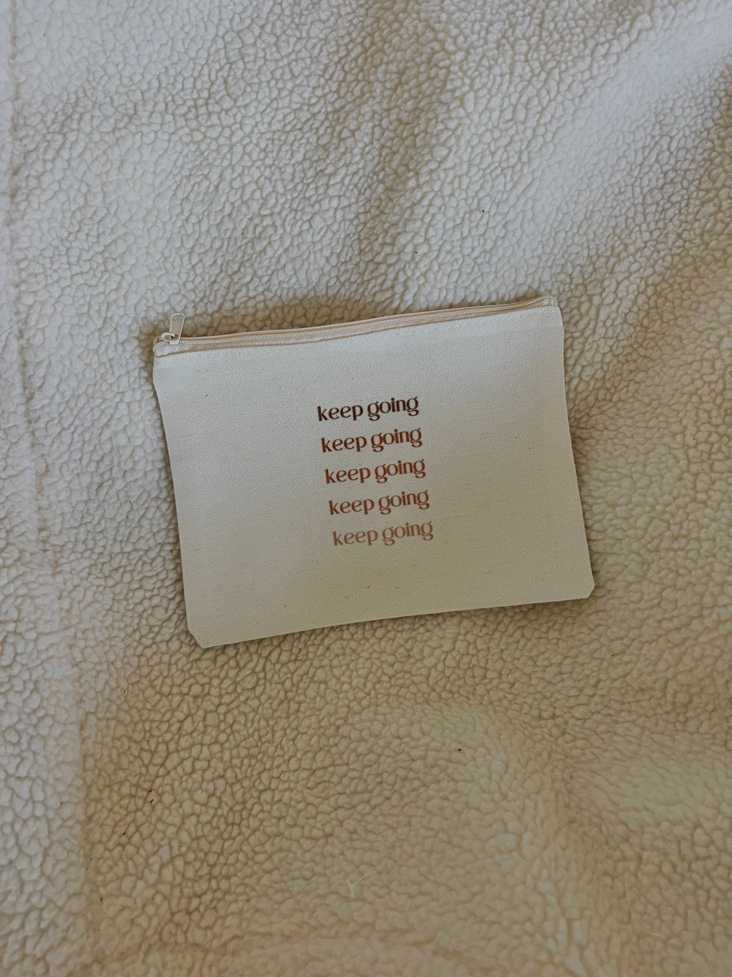 keep going cosmetic bag