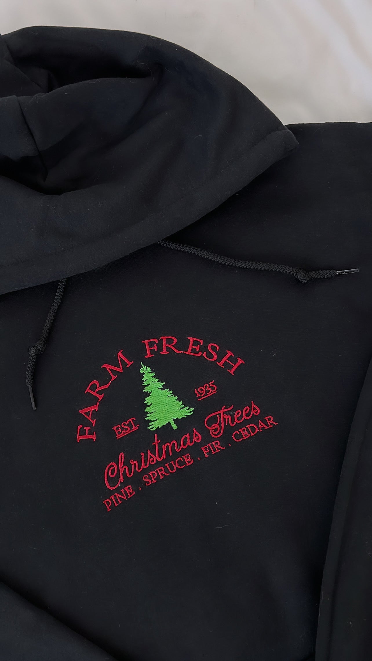 embroidered xmas tree sweatshirt