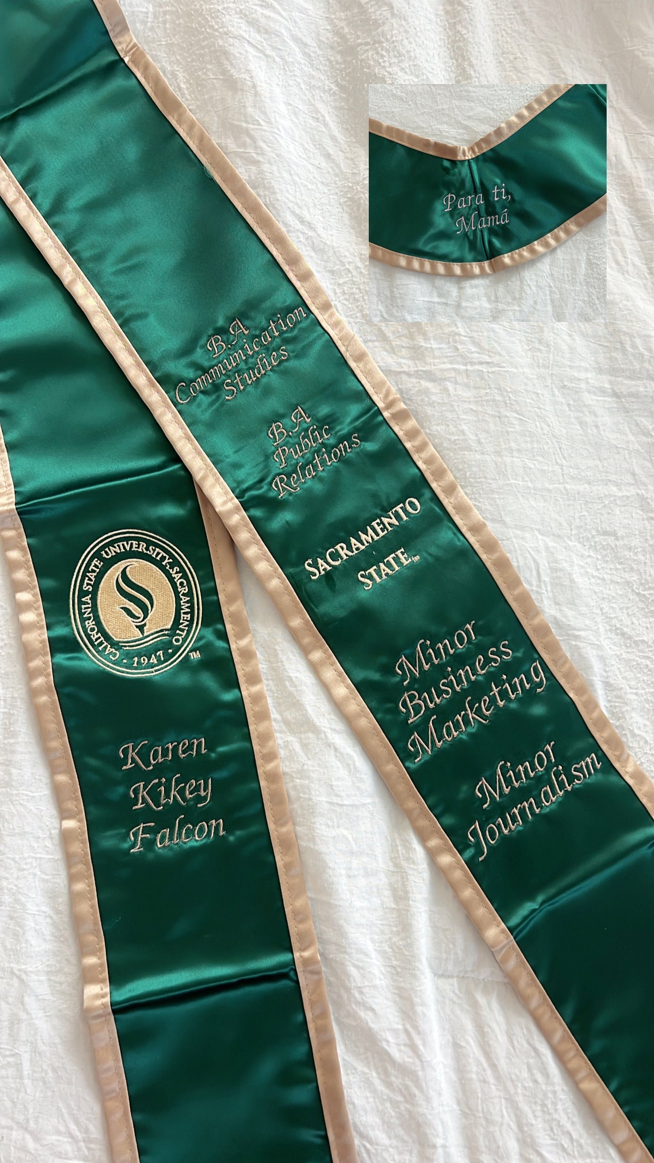 CUSTOM grad stole embroidery