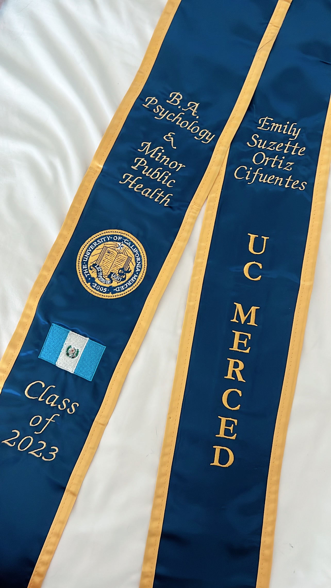 CUSTOM grad stole embroidery