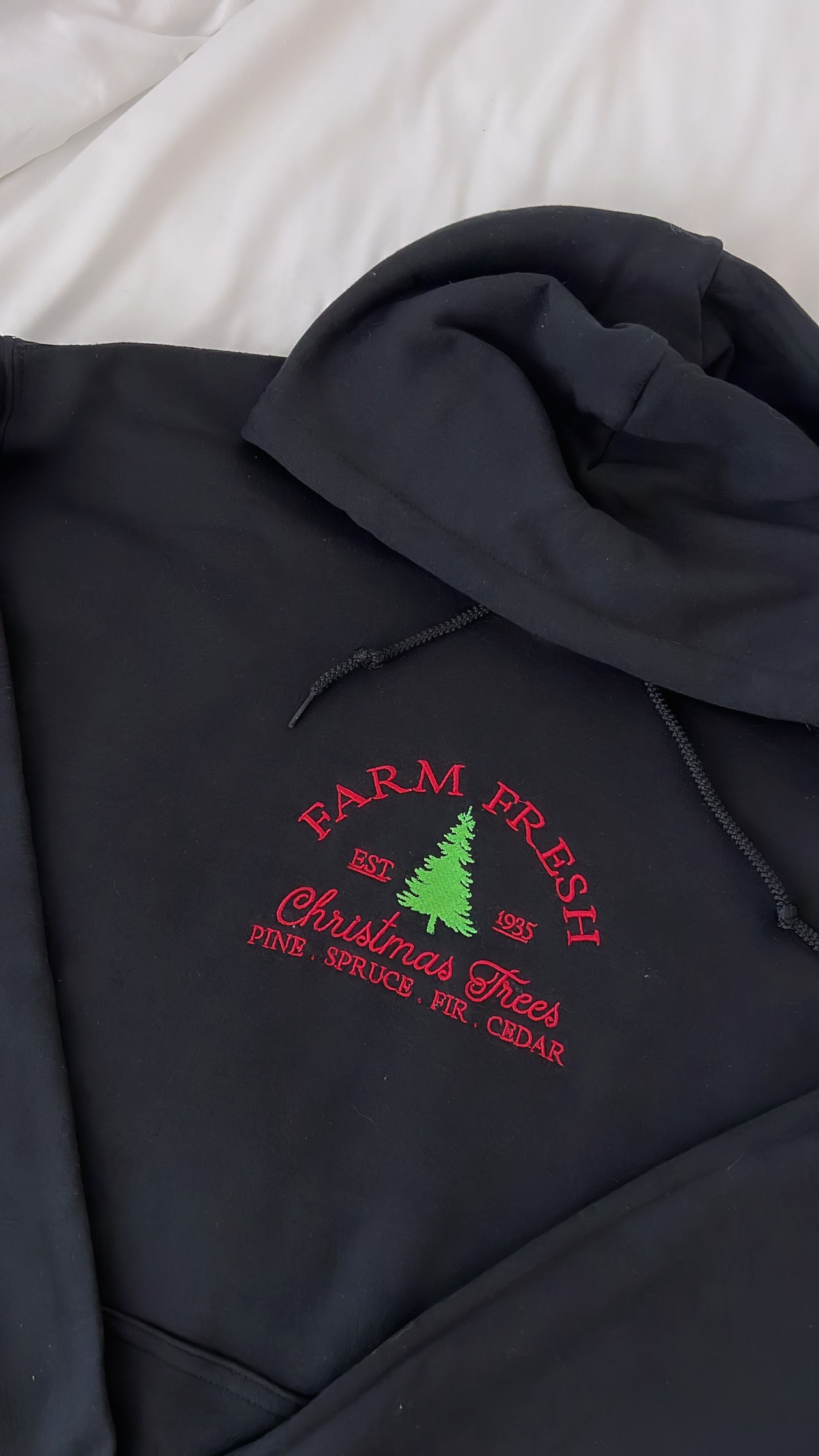 embroidered xmas tree sweatshirt