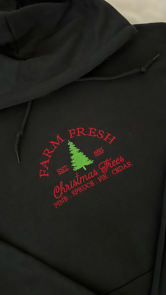 embroidered xmas tree sweatshirt