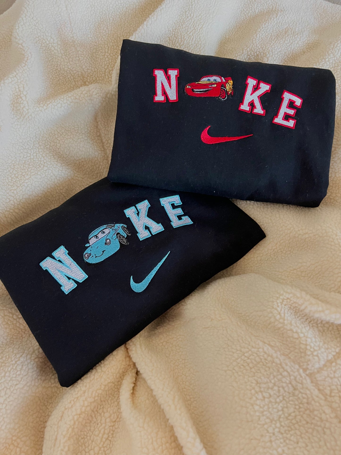 nike cars couple sweatshirts