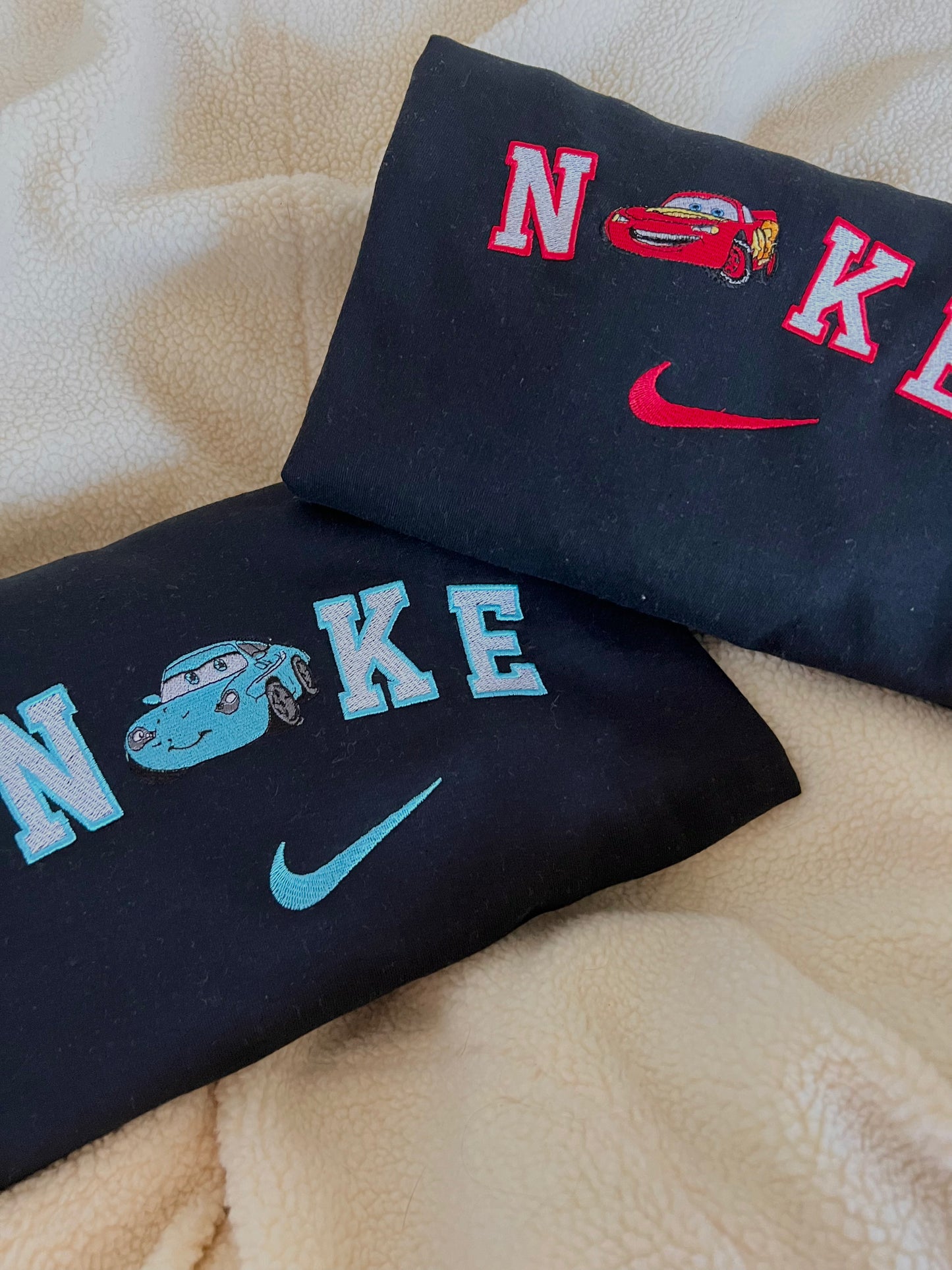 nike cars couple sweatshirts