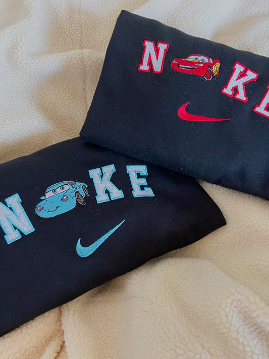 nike cars couple sweatshirts